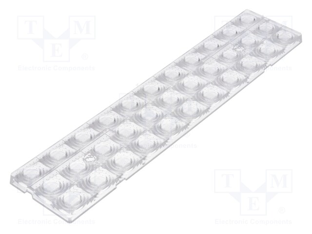 LED lens; rectangular; Mat: PMMA plexiglass; transparent