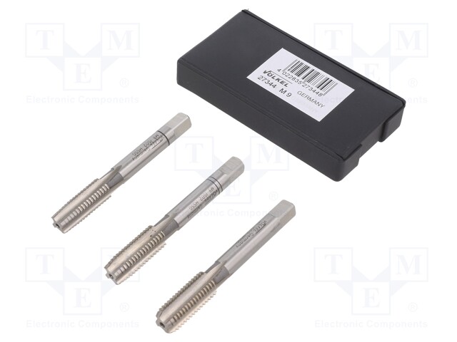 Tap; HSS-G; M9; 1.25; 63mm; Pcs: 3; Conform to: DIN 352; 5,5mm