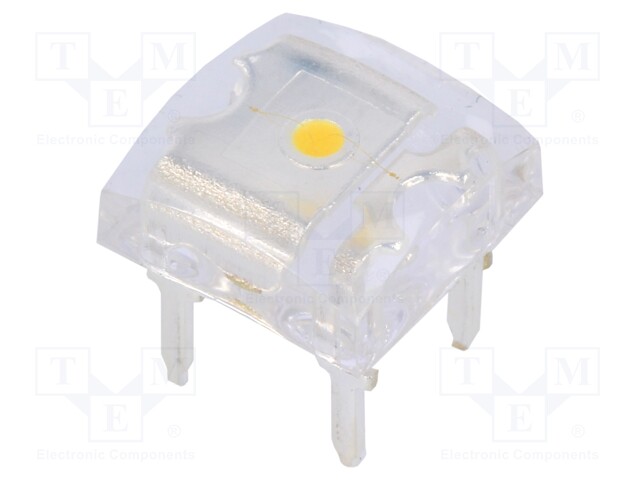 LED Super Flux; 7.62x7.62mm; white warm; 900÷1400mcd; 140°; 30mA