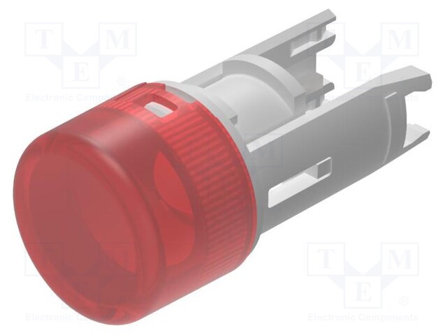 Actuator lens; 18; red; plastic; Ø7.5mm