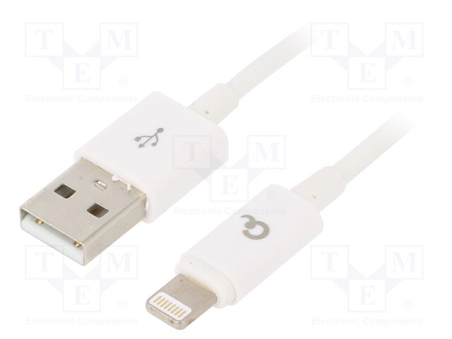 Cable; USB 2.0; Apple Lightning plug,USB A plug; gold-plated; 1m