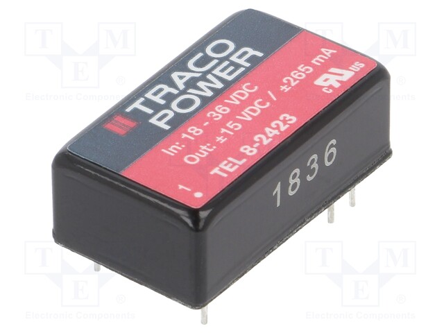 Converter: DC/DC; 8W; Uin: 18÷36V; Uout: 15VDC; Uout2: -15VDC; DIP16