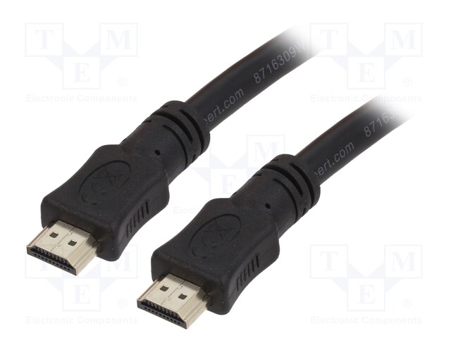 Cable; HDMI 1.4; HDMI plug,both sides; 15m; black; 28AWG,24AWG