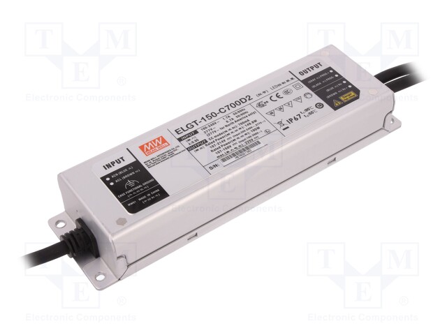 Power supply: switched-mode; LED; 149.8W; 107÷214VDC; 700mA; IP67