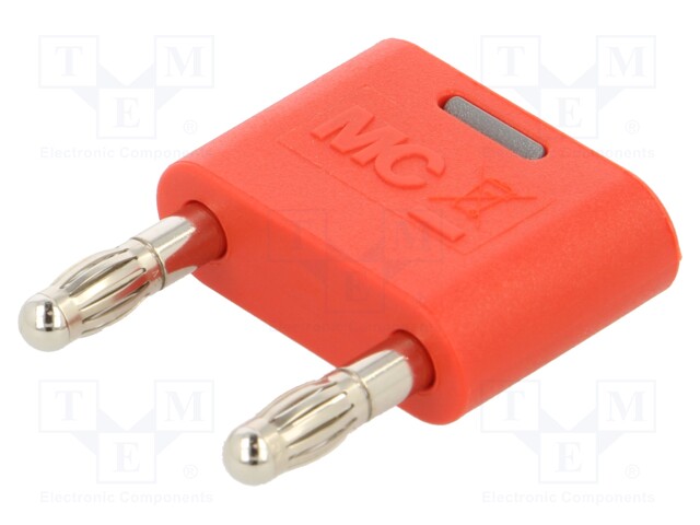 4mm banana; 32A; 30VAC; 60VDC; red; nickel plated; insulated