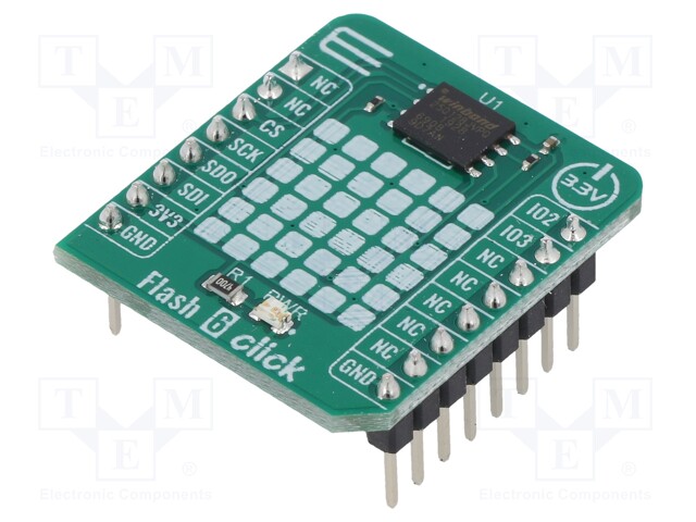 Click board; Flash memory; QSPI,SPI; W25Q128JV; 3.3VDC