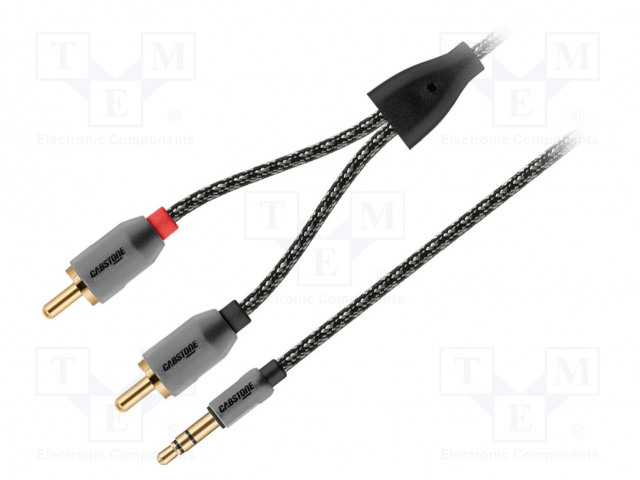 Cable; Jack 3.5mm plug,RCA plug x2; 1.5m; Plating: gold-plated