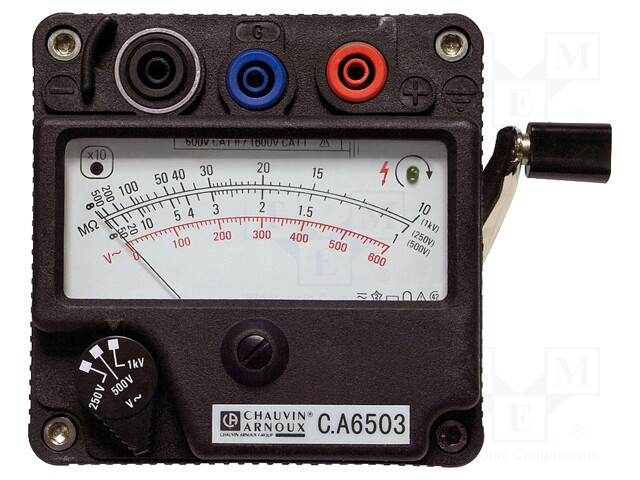 Insulation resistance meter; analogue; 250V/500V/1000V; IP54