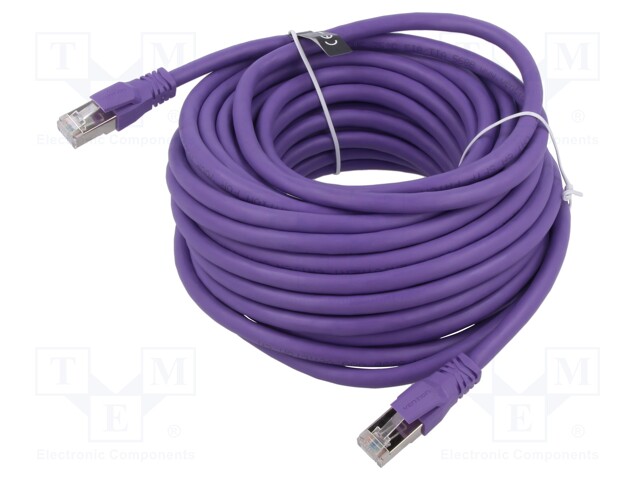 Patch cord; S/FTP; 6a; stranded; OFC; PVC; violet; 3m; 26AWG