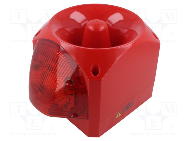 Signaller: lighting-sound; 24÷48VAC; LED; red; IP66; 110dB; Mat: ABS