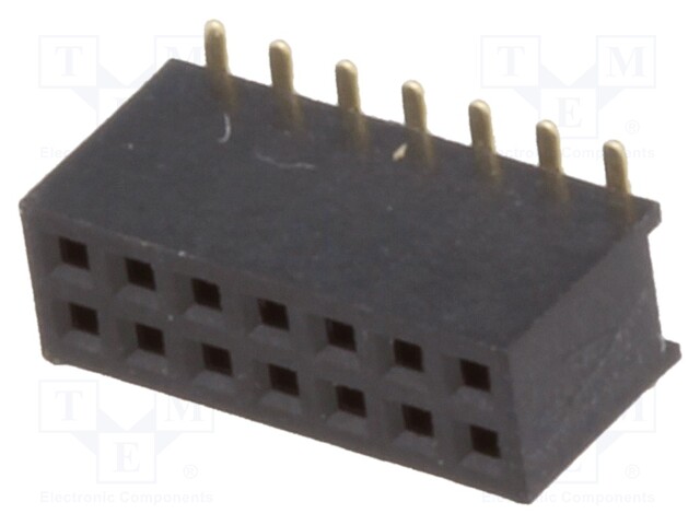 Socket; pin strips; female; PIN: 14; straight; 1.27mm; SMT; 2x7; 1A