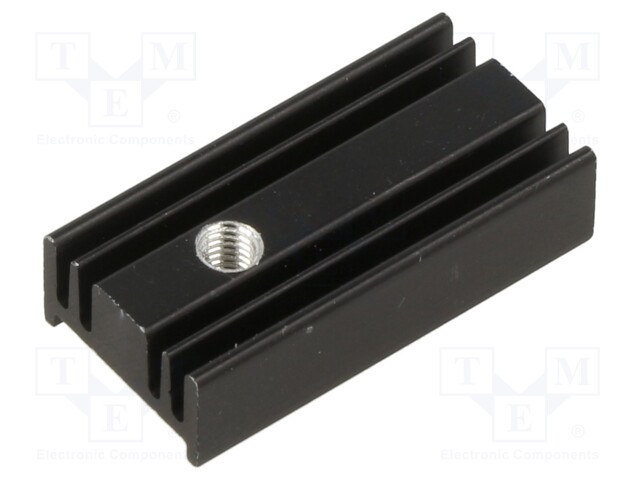 Heatsink: extruded; grilled; universal; black; L: 25mm; W: 12.6mm