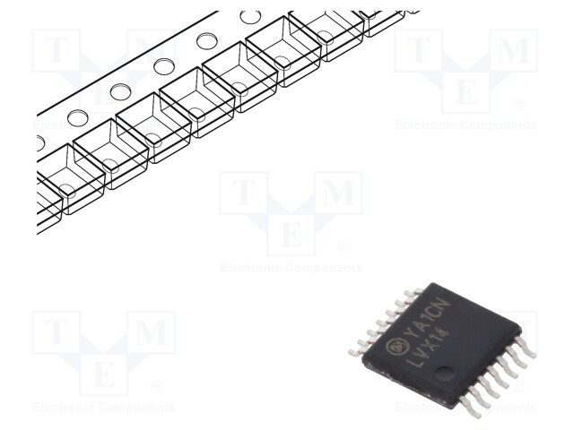 IC: digital; Schmitt trigger; NOT; Channels: 6; IN: 1; SMD; TSSOP14