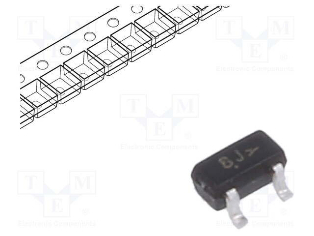 Transistor: NPN; bipolar; BRT; 50V; 0.1A; 200mW; SC75; R1: 4.7kΩ