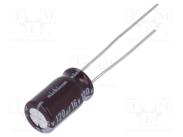 Capacitor: electrolytic; low impedance; THT; 120uF; 16VDC; ±20%