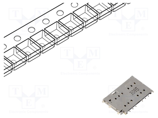 Connector: for cards; Nano SIM; SMT; PIN: 6