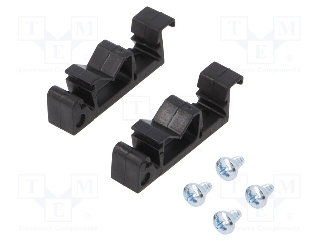 DIN rail mounting bracket; black; Mat: polyamide; Rail: TS35