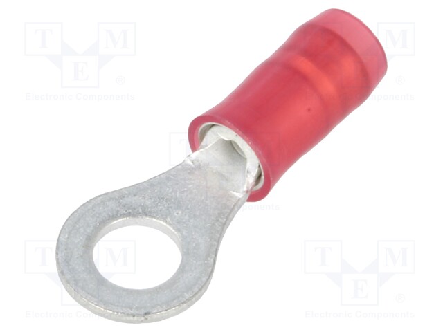 Ring terminal; M4; Ø: 4.17mm; 0.3÷1.42mm2; crimped; for cable; red