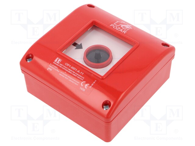 Safety switch: fire warning hand switch; Series: OP1; IP65