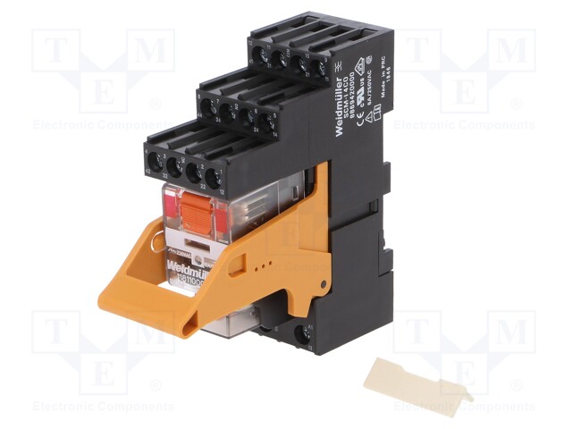 Relay: interface; 4PDT; Ucoil: 230VAC; 6A; 6A/240VAC; Mounting: DIN