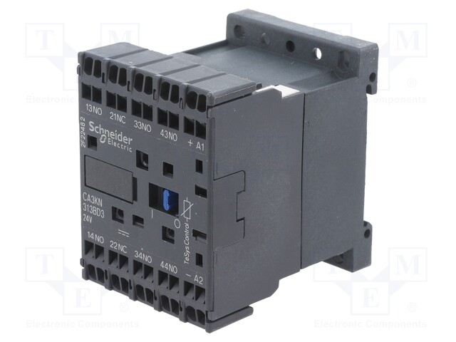 Contactor: 4-pole; NC + NO x3; 24VDC; 10A; DIN,on panel; TeSys D