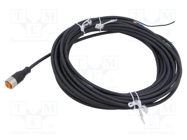 Connection lead; M12; PIN: 3; straight; 10m; plug; 250VAC; 4A; IP67