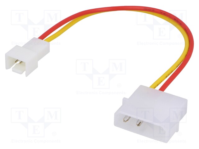 Cable: mains; 5V 3pin male,Molex male; 0.15m