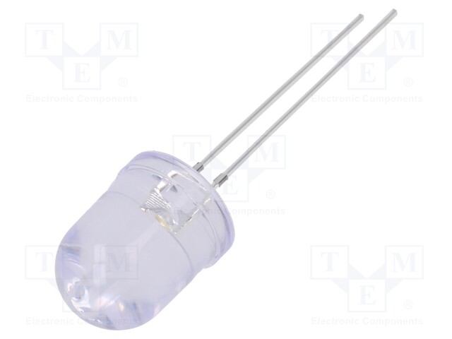 LED; 10mm; white warm; 8400÷10000mcd; 30°; Front: convex