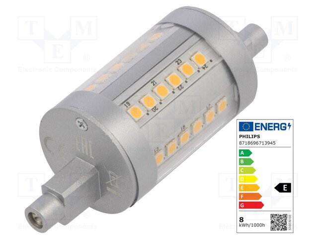 LED lamp; warm white; R7S; 230VAC; 950lm; 7.5W; 3000K; CRImin: 80