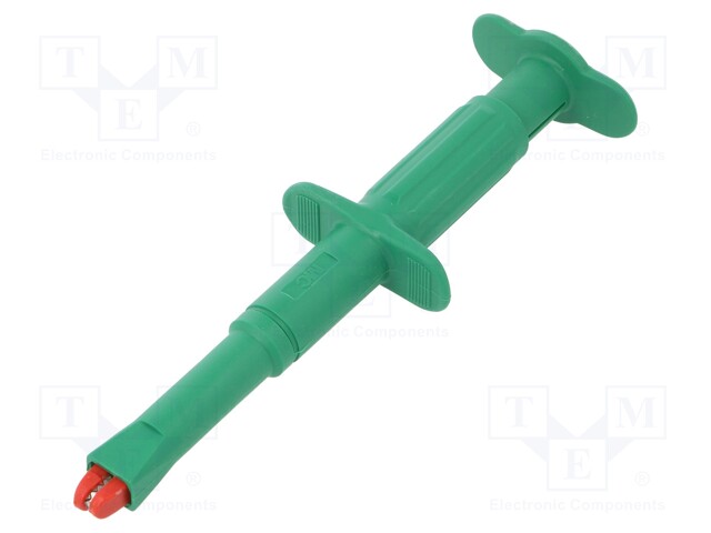 Clip-on probe; crocodile; 16A; 1kVDC; green; Grip capac: max.20mm