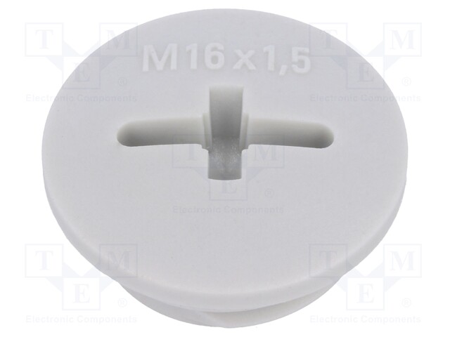 Stopper; M16; IP54; Mat: polyamide; light grey