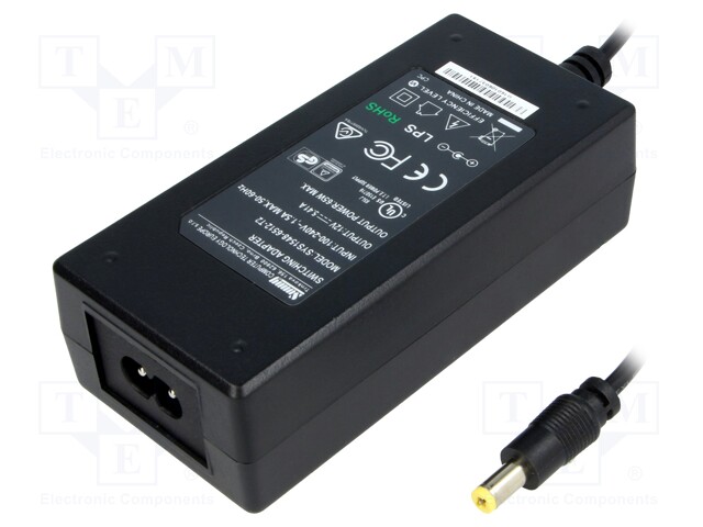 Power supply: switched-mode; 12VDC; 5.42A; Out: 5,5/2,1; 65W