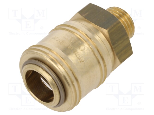 Quick connection coupling EURO; brass; Ext.thread: 1/4"