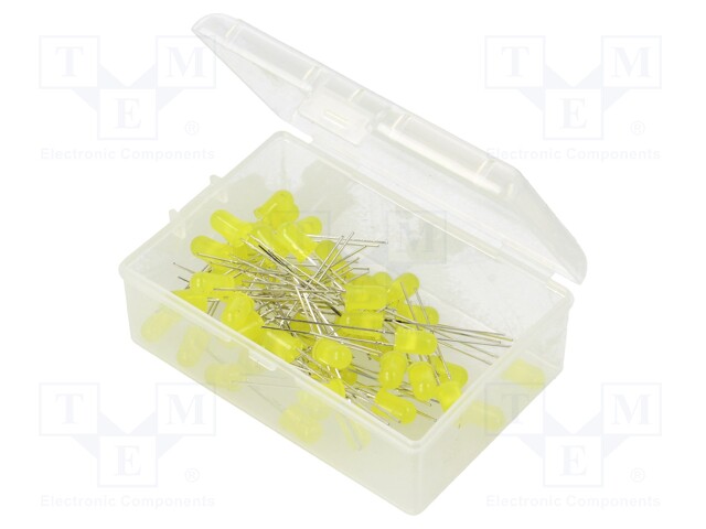 Kit: LED; 5mm; THT; 50pcs; yellow; 3÷15V; Kit: LED diode yellow x50