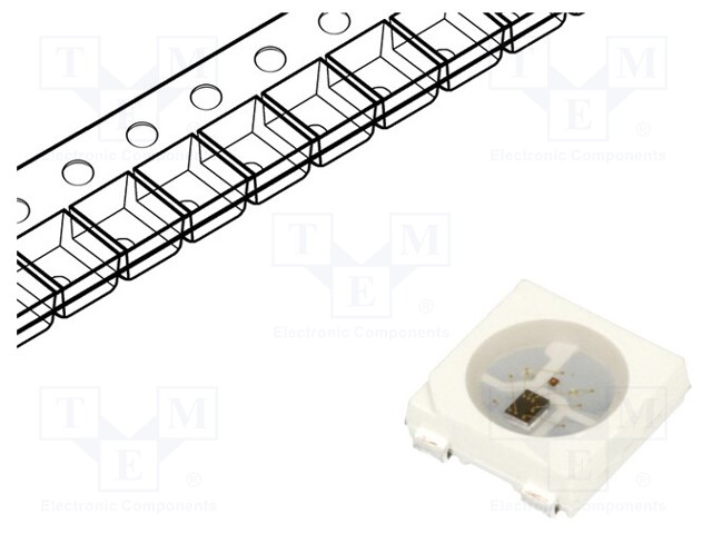 LED; SMD; 5050,PLCC4; RGB; 5x5x1.5mm; 120°; Lens: transparent