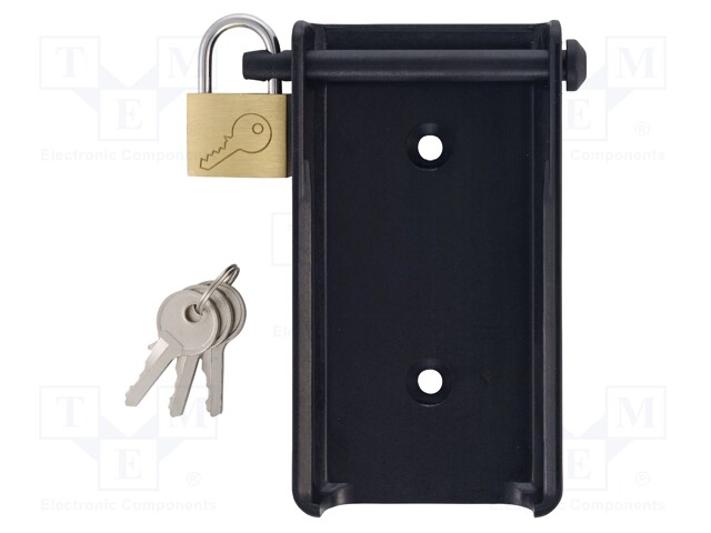 Wall mounting element; Equipment: lock; black