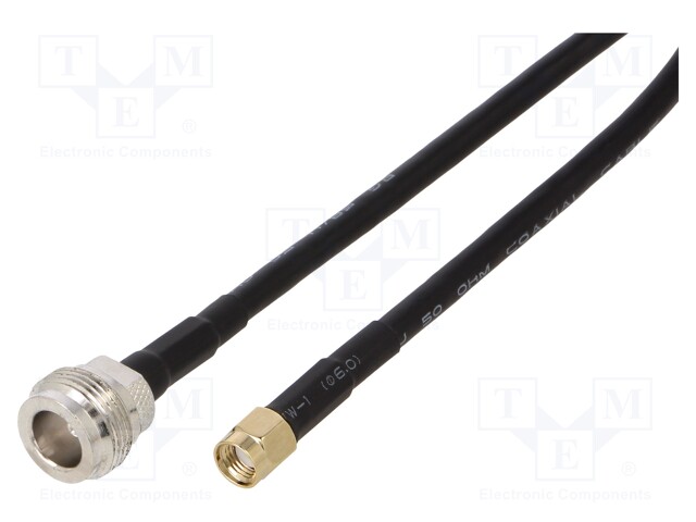 Cable; 50Ω; 1m; N female,RP-SMA male; black