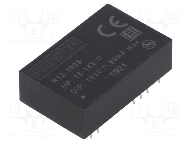 Converter: DC/DC; 5W; Uin: 10÷14V; Uout: 50÷135VDC; DIP24; 12g