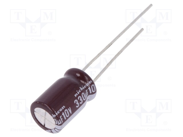 Capacitor: electrolytic; low impedance; THT; 330uF; 10VDC; ±20%