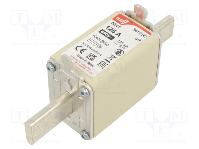 Fuse: fuse; aR; 125A; 690VAC; 550VDC; silver; NH1