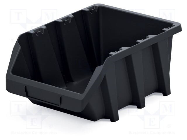 Container: cuvette; black; 198x295x133mm; KBIL30; BINEER; long