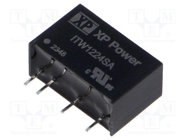 Isolated Board Mount DC/DC Converter, Regulated, ITE, 1 Output, 1 W, 24 V, 42 mA