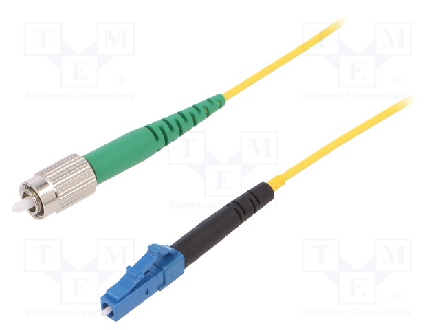 Fiber patch cord; FCA,LC; 3m; Optical fiber: 9/125um; yellow