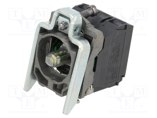 Contact Block, w/ White LED, Screw, 2 Pole, 6 A, 120 V, Schneider Harmony XB4 Series Actuators