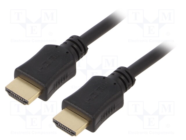 Cable; HDMI 2.0; HDMI plug,both sides; 1.8m; black; 30AWG