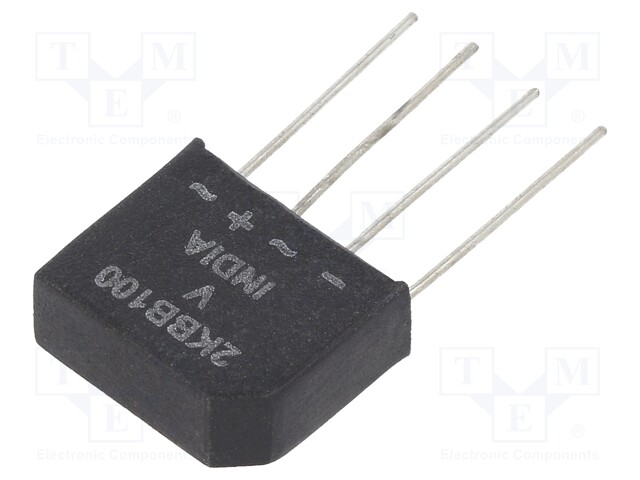 Single-phase bridge rectifier; Urmax: 1kV; If: 1.9A; Ifsm: 50A