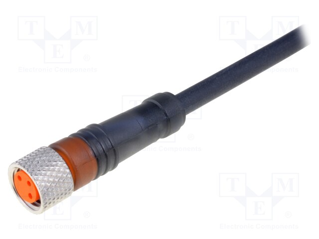 Connector: M8; 2m; female; PIN: 3; straight; plug; PUR