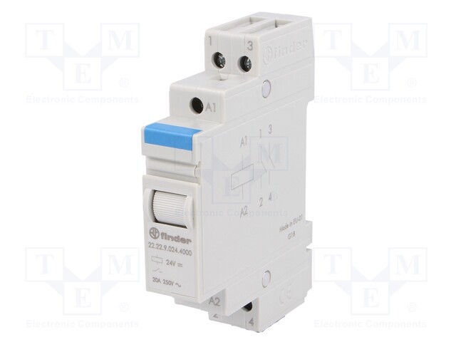 Relay: installation; monostable; NO x2; Ucoil: 24VDC; Mounting: DIN