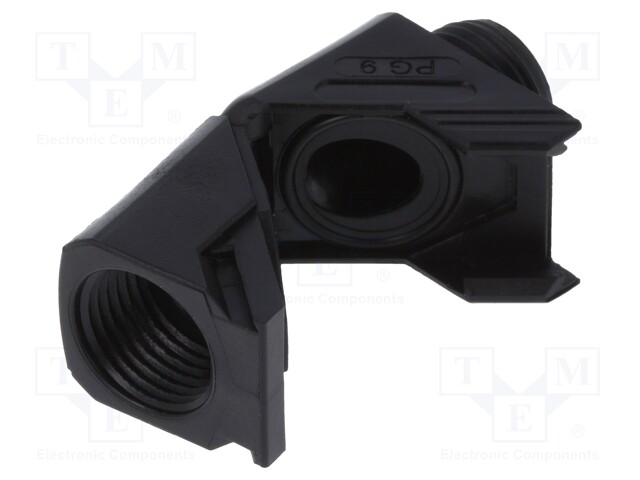 Connector; angular; PG9; PG9; IP68; Mat: polyamide; black