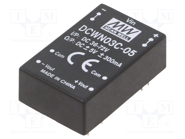 Converter: DC/DC; 3W; Uin: 36÷72V; Uout: 5VDC; Uout2: -5VDC; DIP24